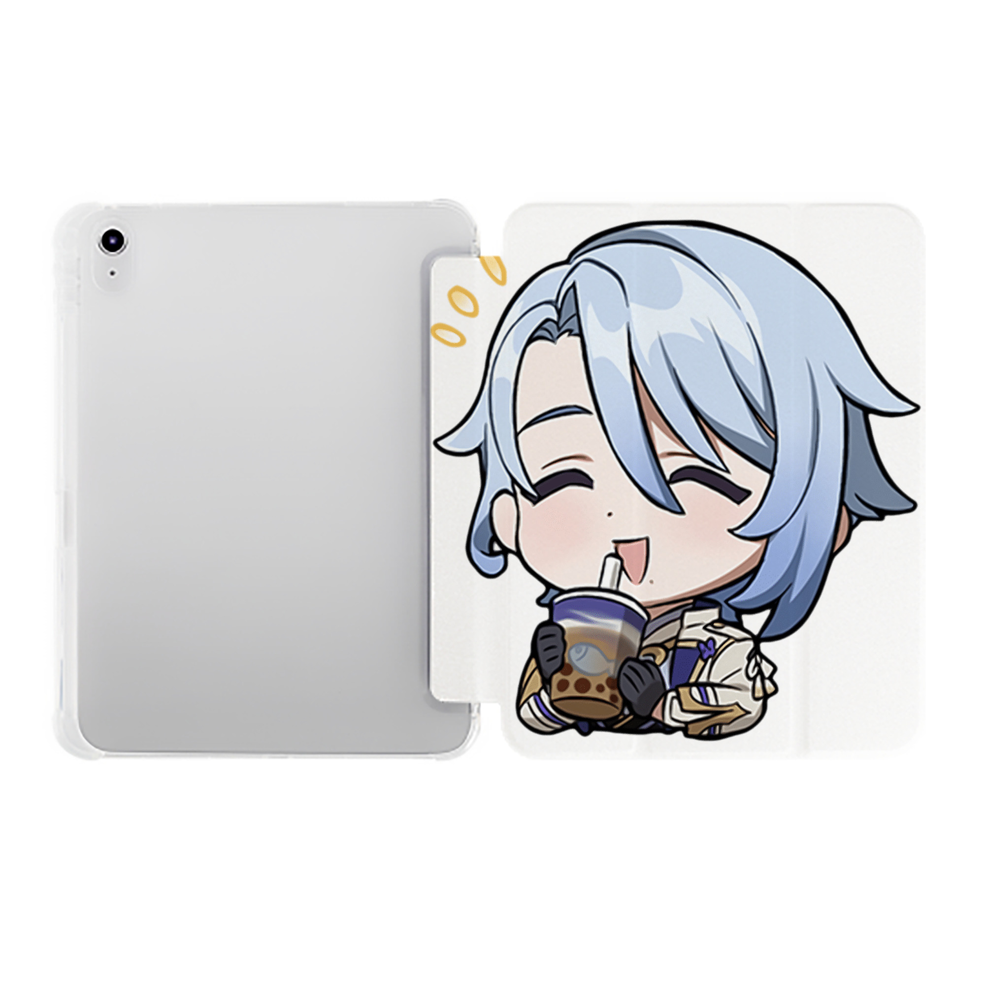 げんし神 神里綾人 かみさとあやと genshin Kamisato Ayato IPad ケース ペン収納付き 三つ折りスタンド PUレザー×シリコン 対応機種9.5/10.5/10.9インチ